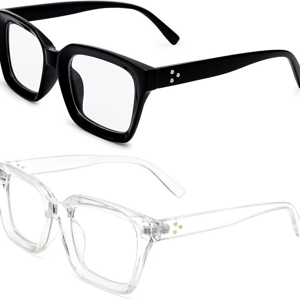 Non-prescription Clear Lens Eyeglasses Women Thick Square Frame Fashion Gift